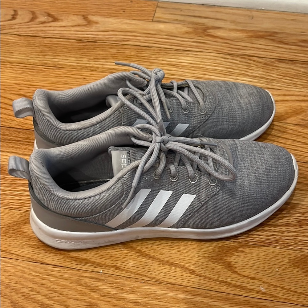 Adidas Gray and White Sneakers with Breathable Mesh